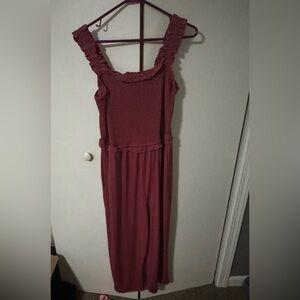 Elegant Sleeveless Burgundy jumpsuit